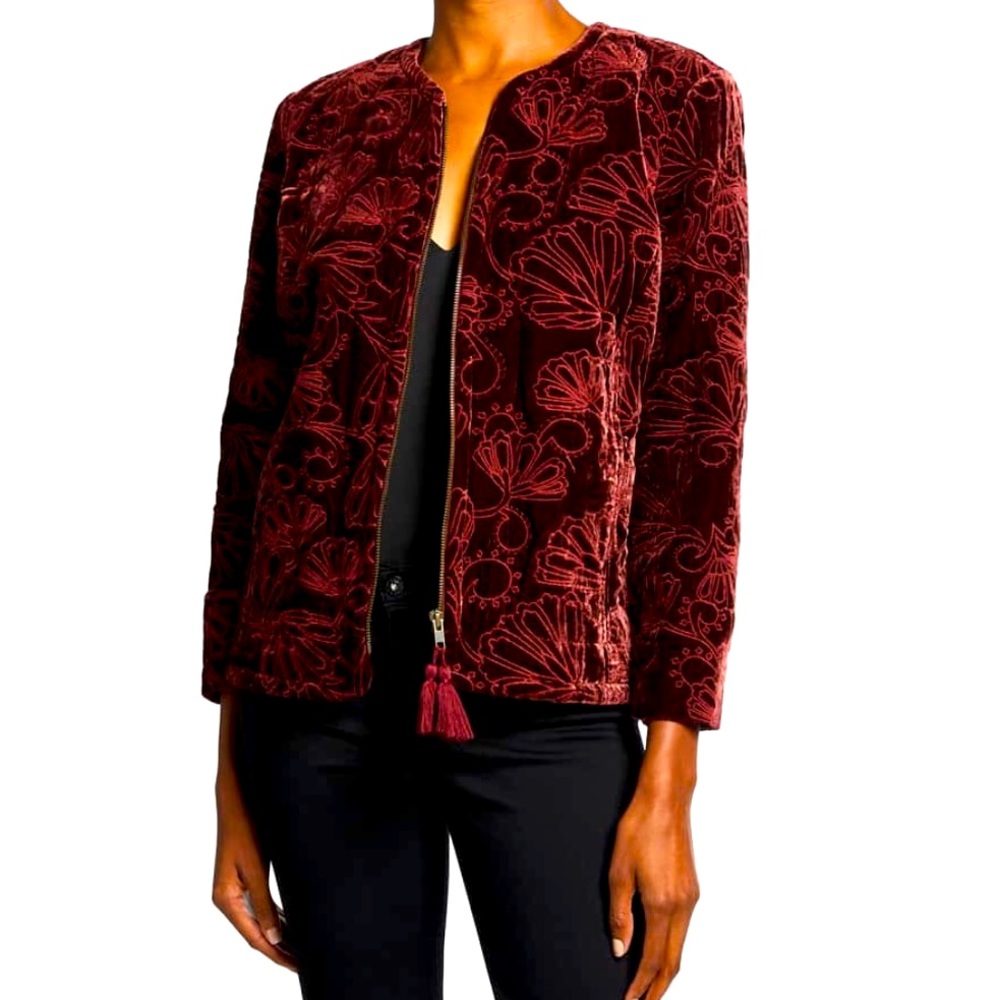 Jonny Was cooper quilted jacket, maroon
